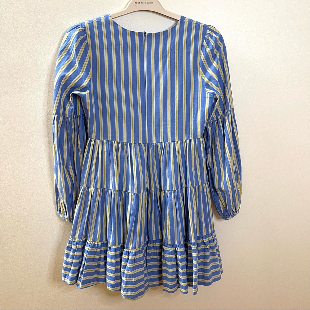 En Saison Alanna Striped Tiered Dress Blue/Yellow Size XS - Picture 7 of 9
